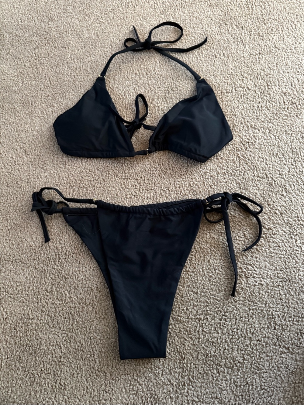 Classic Black Triangle Bikini Set - Women's Swim
